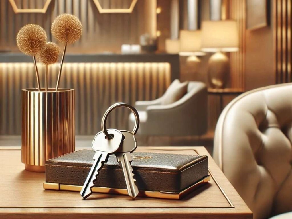 Clés de location sur un bureau représentant la gestion locative professionnelle à Montpellier avec LOgestion.